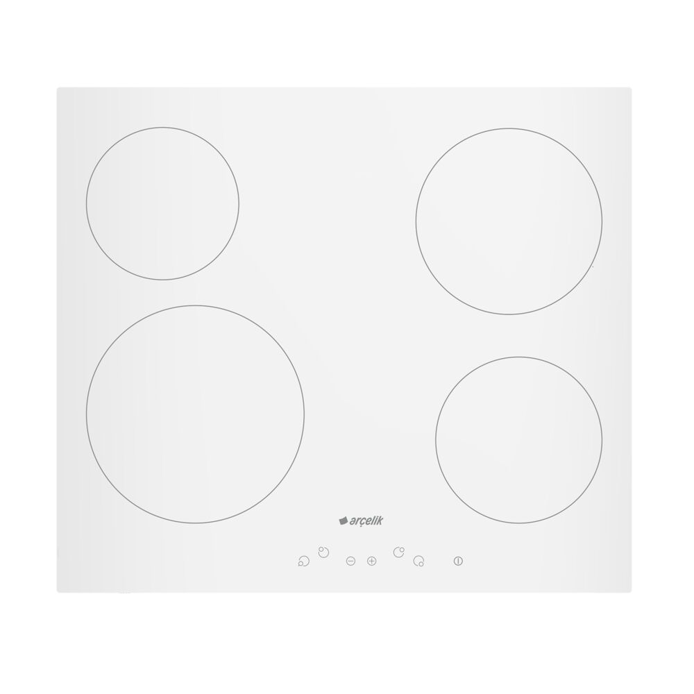 Arçelik OV 6024 B Beyaz Vitroseramik Elektrikli Ankastre Ocak