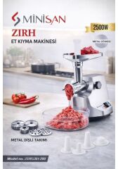 Minisan JSMG361-200 2500 W Zırh Et Kıyma Makinesı